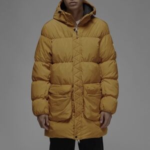 Jordan Men's Mustard Hooded Puffer Jacket